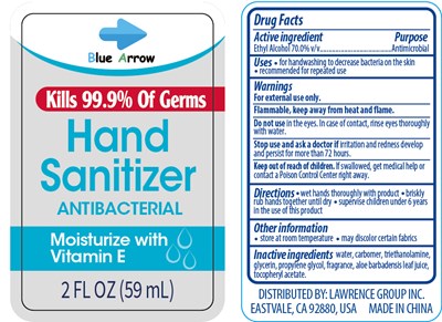 Label (Blue Arrow Hand Sanitizer 2oz Label 70vv)